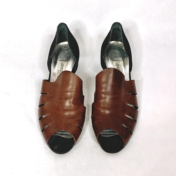 Italian Designer Lorenzo Banfi Leather + satin ribbon Italian sandals loafers - Picture 2 of 4